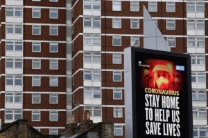 A UK government public health campaign message is displayed on a billboard in West London, as the spread of the coronavirus disease (COVID-19) continues, London, Britain, April 1, 2020. REUTERS/Toby Melville