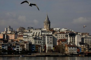 Historical Galata Tower is pictured during the outbreak of the coronavirus disease (COVID-19) in Istanbul, Turkey, April 3, 2020. REUTERS/Umit Bektas
