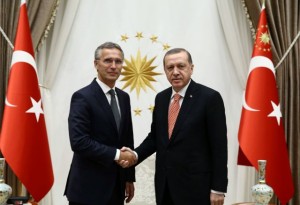Turkish President Tayyip Erdogan (R) meets with NATO Secretary-General Jens Stoltenberg at the Presidential Palace in Ankara, Turkey, September 8, 2016. Yasin Bulbul/Presidential Palace/Handout via REUTERS ATTENTION EDITORS - THIS PICTURE WAS PROVIDED BY A THIRD PARTY. FOR EDITORIAL USE ONLY. NO RESALES. NO ARCHIVE.